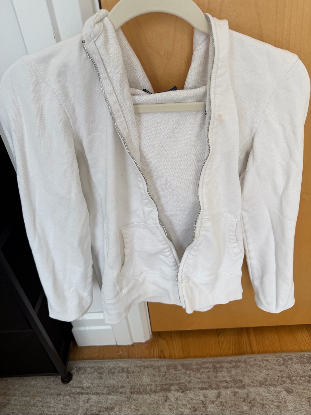 Abercrombie & Fitch White Zip-Up Hoodie Jacket